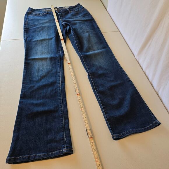 Vintage America Blues Boho Bootcut Women's 8 Blue Dark Wash Embroidered Pockets - Picture 14 of 16